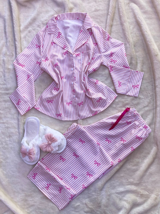 Pyjamas en satin si2408122122938129 SHEIN