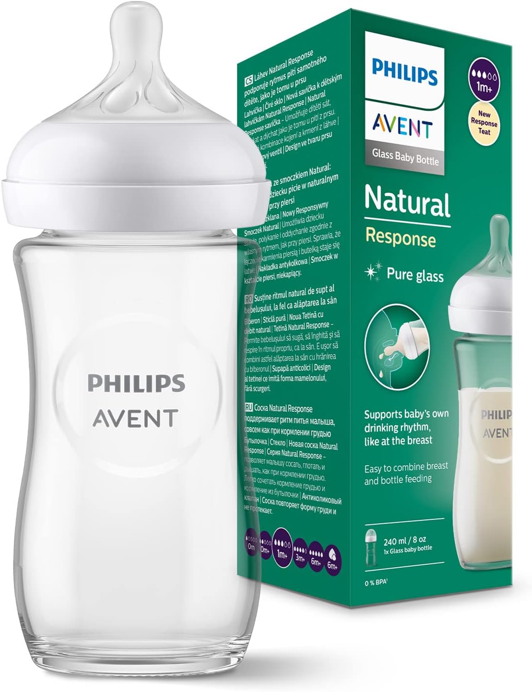 Philips Avent Kit biberons en verre pour nouveau-né – 3 biberons à Réponse  Naturelle, sucette ultra-douce 0 à 6 mois, sans BPA (modèle SCD878/11) en  destockage et reconditionné chez DealBurn