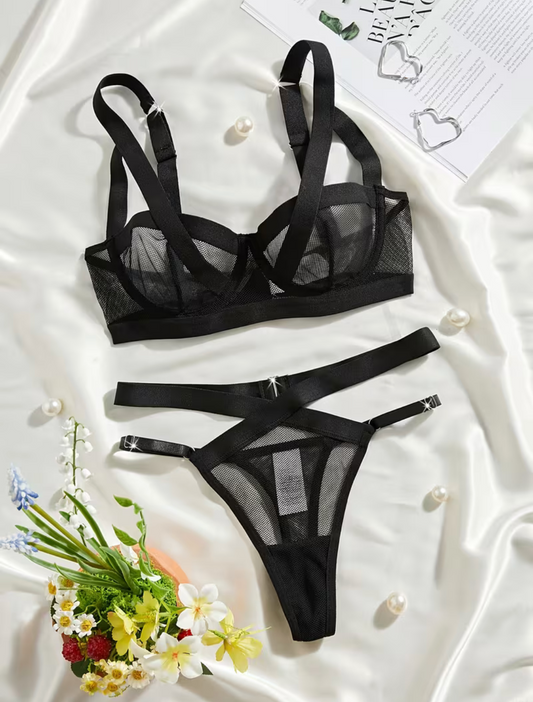 Ensemble 2 Ps en maille - Design contrasté noir Temu