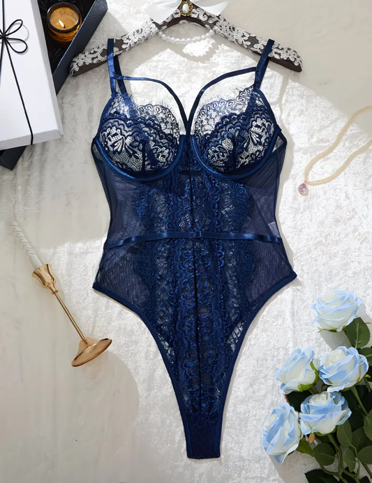Body dentelle bleu nuit Temu