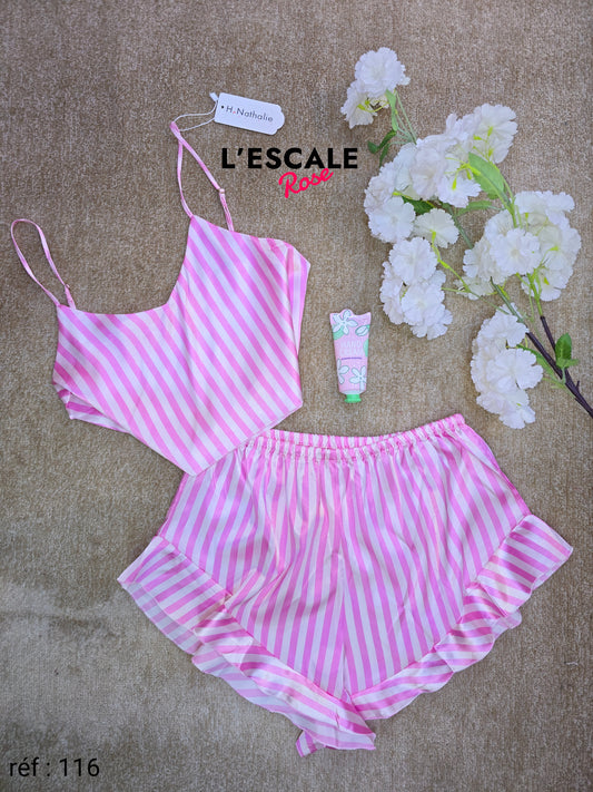 Ensemble short en satin 116