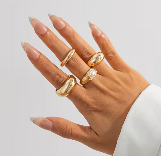 4 pièces de Bague Élégants en Style Vintage