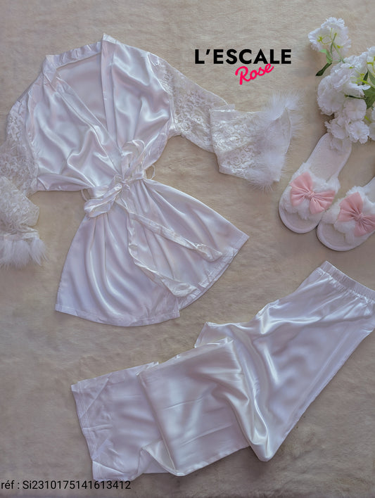 Pyjamas en satin Si2310175141613412 SHEIN