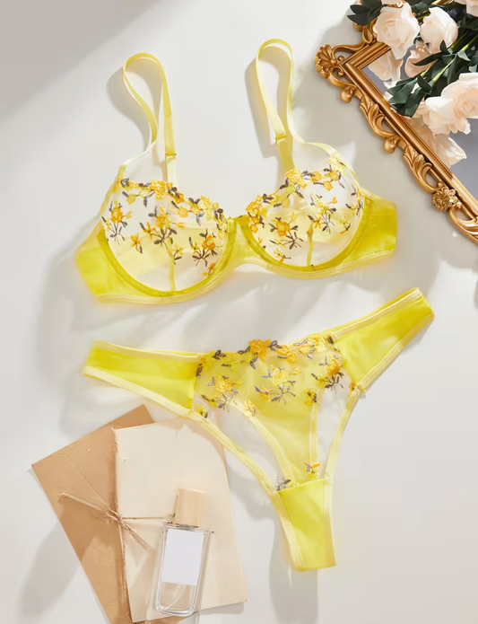 Ensemble 2 Ps jaune fleur