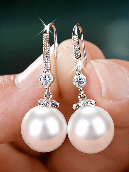 1 paire Boucles d'oreilles blanc à fausse perle pour Fille exquis quotidien Bijou élégant mariage cadeau shein