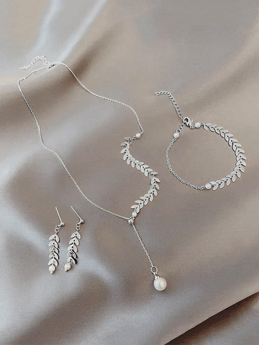 4 pièces/set Set de bijoux à détail feuille SHEIN