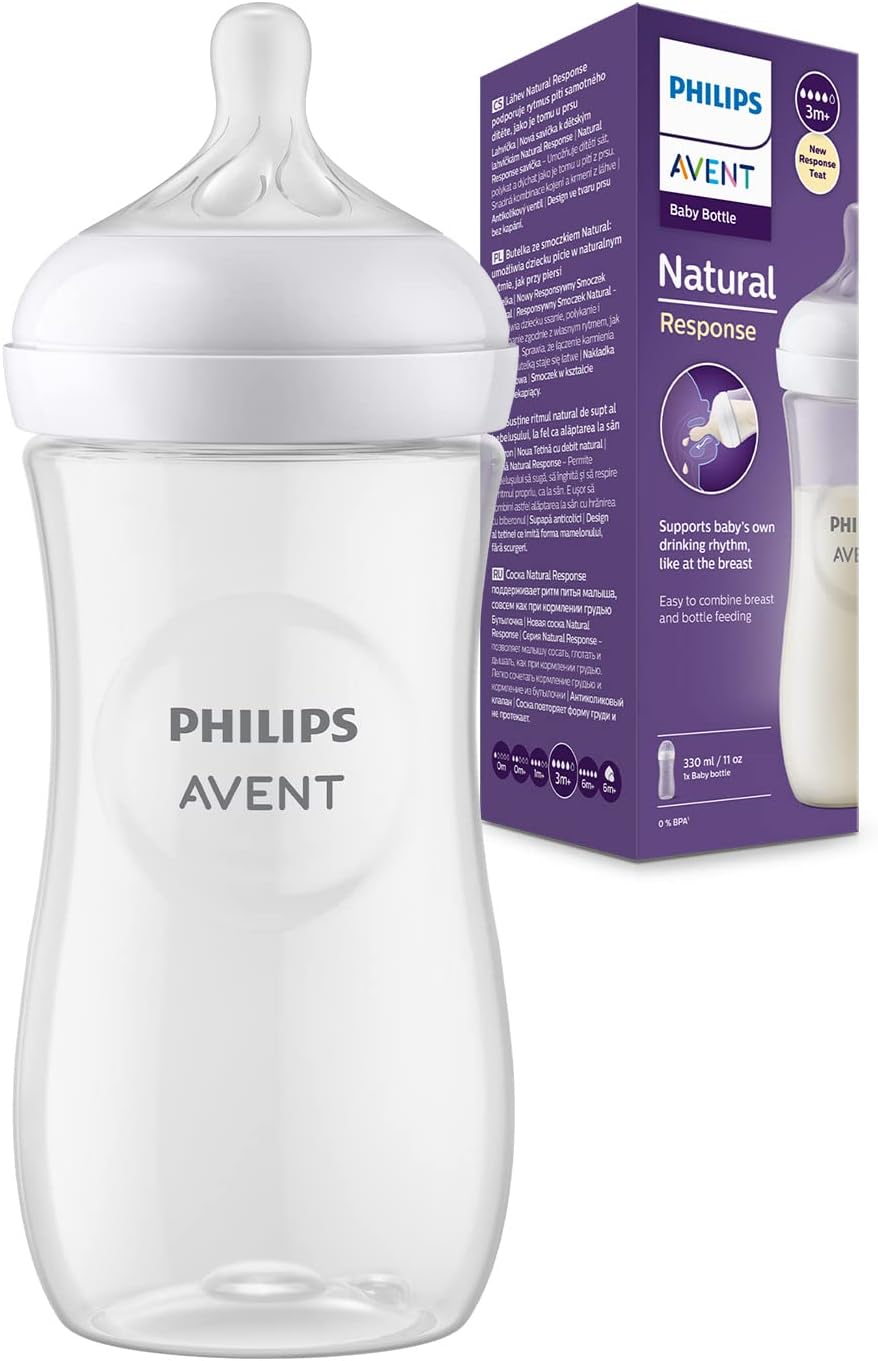 Philips Avent Biberon à Réponse Naturelle sans BPA pour les bébés de 3 mois et + (modèle SCY906/01)