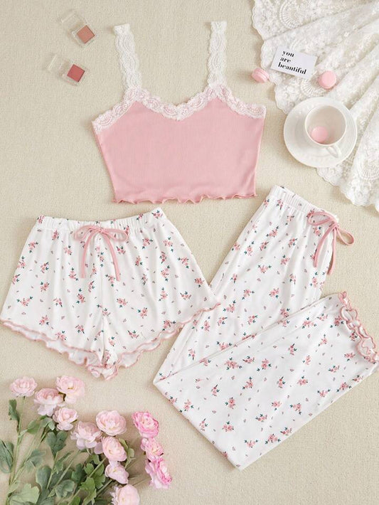 Pyjama d'été 3 ps flowers shein