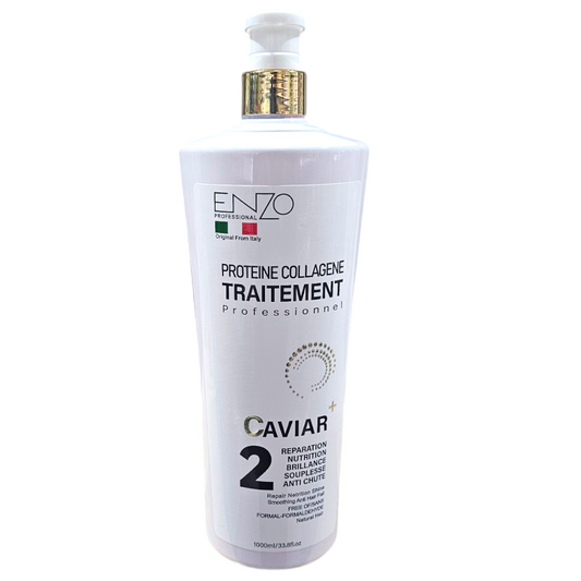 traitement capillaire professionnel  Enzo Professional Protéine Collagène Traitement Caviar 2 1000 ml.