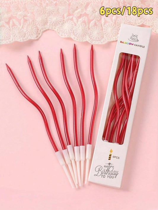 6 pièces Bougies rouges