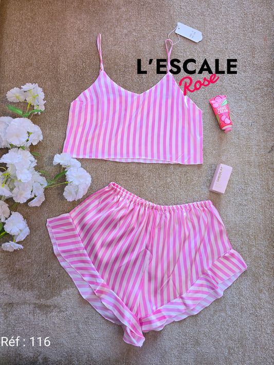 Ensemble short en satin 116