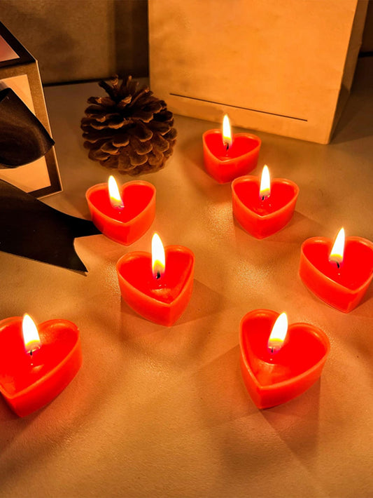9 pièces Bougies aromatiques en forme de cœur shein
