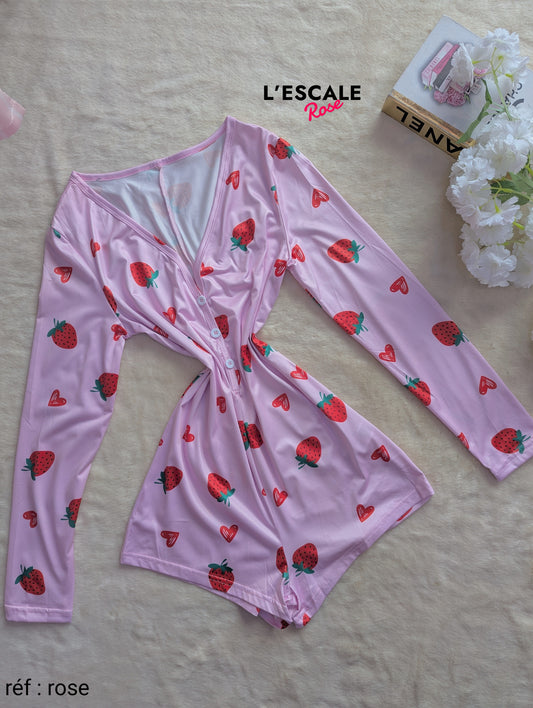 Combi-short d'hiver fraise SHEIN