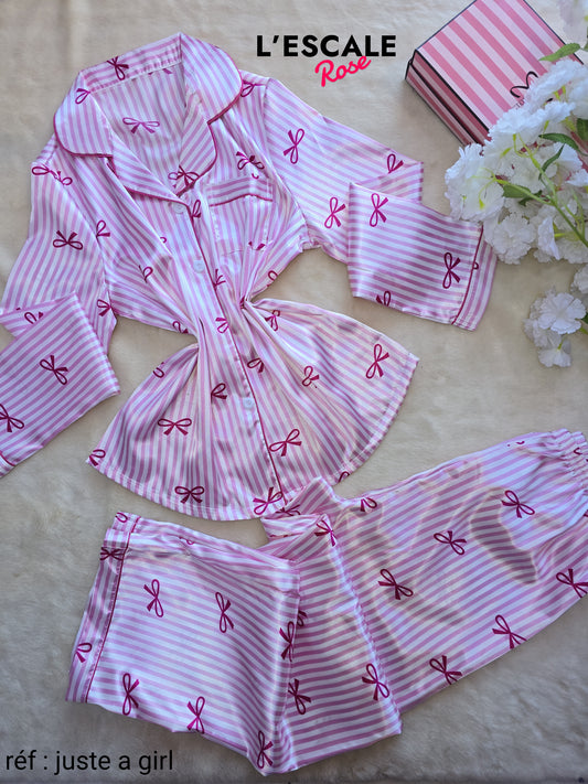 Pyjamas en satin juste a girl shein