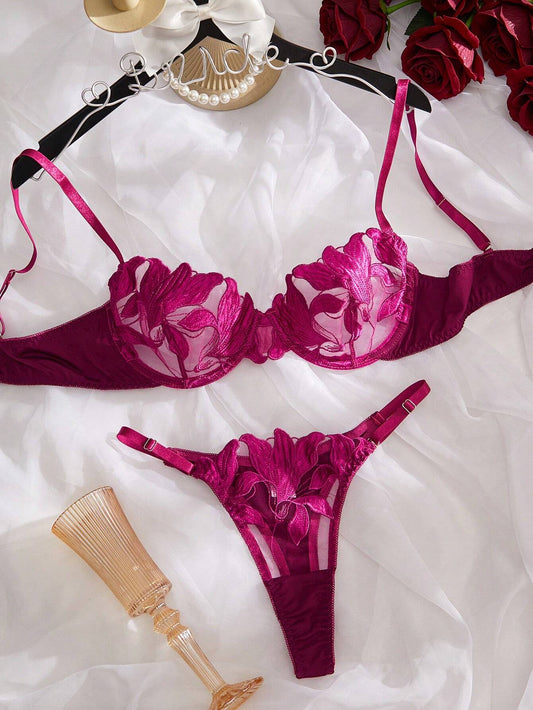 Ensemble 2 ps Brodé mauve shein